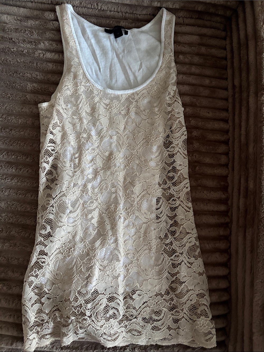 Express Cream Lace Tank Top